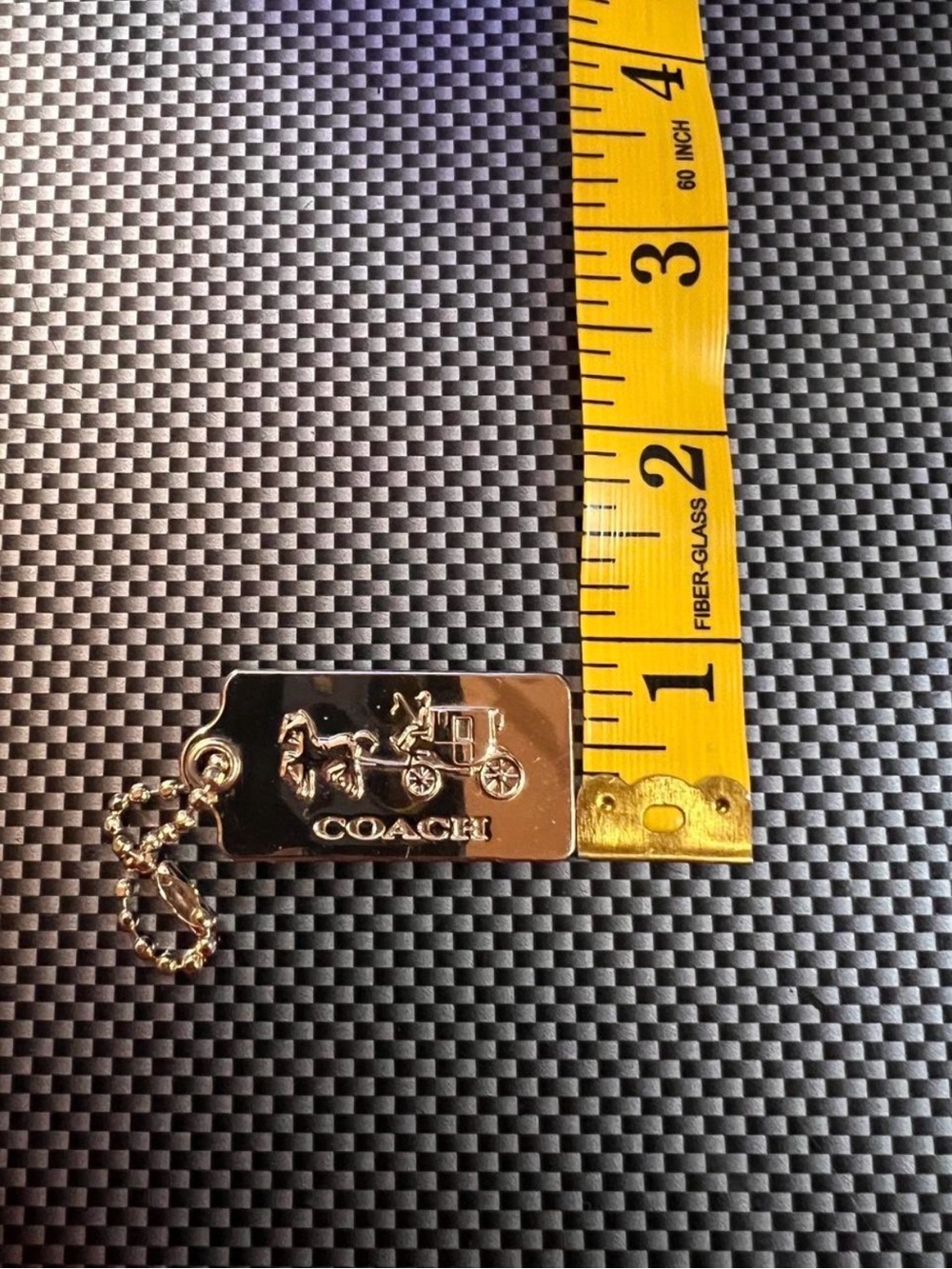 Coach Gold Metal hang tag keychain bag charm